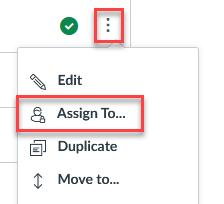 Canvas assign module item to