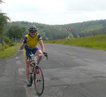 Astrid op de fiets