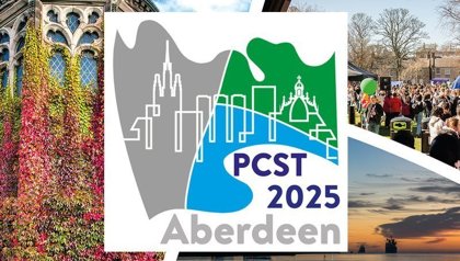 Logo PCST2024 with pictures of University of Aberdeen